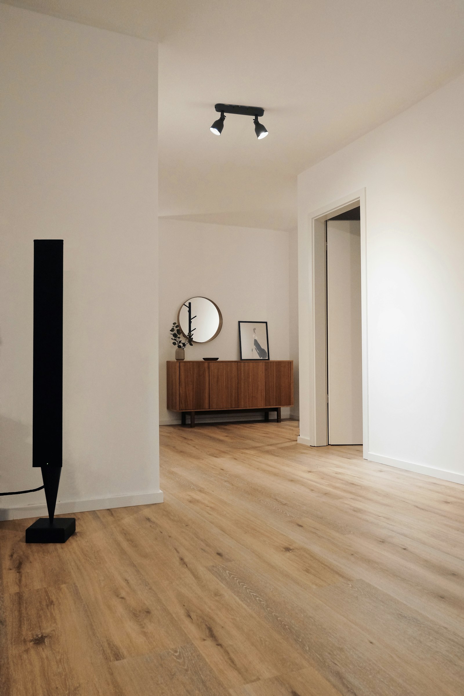 Freshly finished hallway with new oak flooring