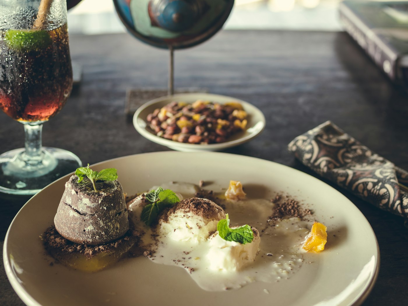 A plated dessert
