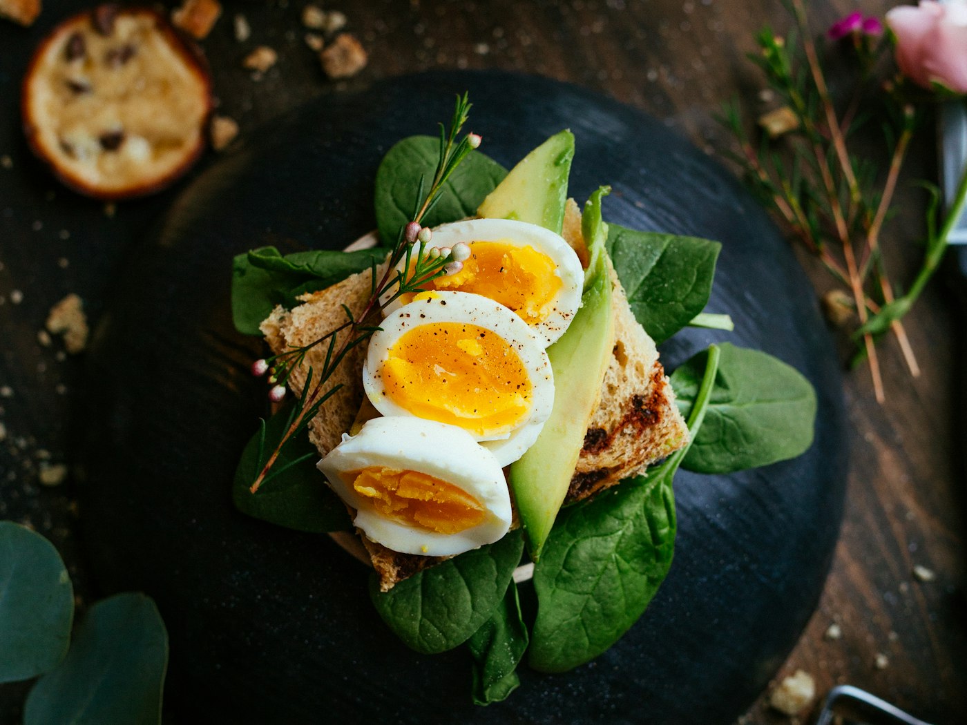 Soft egg and greens starter