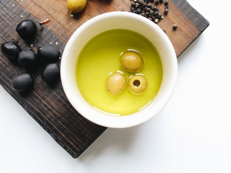 Bowl of marinated olives