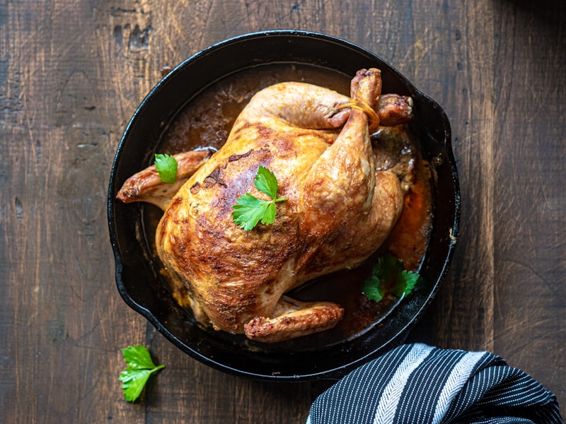 Roast half chicken