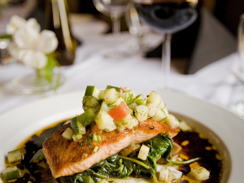 Pan-seared salmon fillet